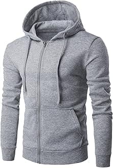 Sweatshirt for Mens Fashion Solid Zipper Hoodie Coats Drawstring Fitted Sport Casual Pullover Sweater Sweatshirts