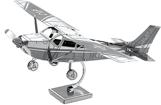 Metal Earth fascinations Fascinations Cessna 172 Airplane 3D Model Toy Kit, multicolor