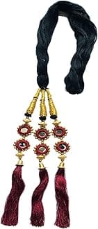 - Punjabi Parandi Paranda Choti Braid/Tassles Hair, Hair Extensions for Girls and Women Pack of 1, Color-Maroon
