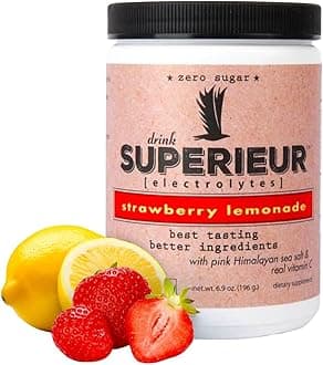 Electrolytes–Plant Based Electrolyte Supplement w/Sea Minerals for Hydration & Recovery–Keto Friendly, Non-GMO, Zero Sugar, Vegan Healthy Sports Drink Powder–Strawberry Lemon(70 Serv)