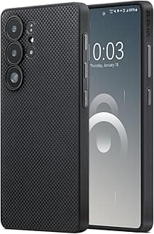 pitaka for Samsung Galaxy S25 Ultra Case, 6.9 Inch, Compatible with MagSafe, Protective S25 Ultra Case, 1500D Aramid Fiber Made [PinButton] Black/Gray | 6.9 Inch, Protective, S25 Ultra Case, [PinButton]