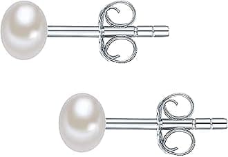 Fresh Water Pearl Earrings Set | Pure 925 Sterling Silver | High Lustre Real Pearl Studs| Gift Item for Women & Girls | 6 Month Warranty