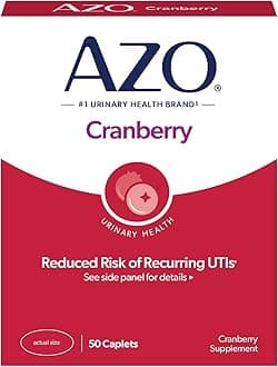 AZO Cranberry Pills for Urinary Tract Health for Women and Men, Adult Cranberry Supplement, Sugar-free, Non-GMO, 50 Caplets