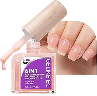 Nail Strengthener Protein for Damaged Nails: Pink 6 in 1 Natural Nail Hardener Extra Strong and Growth - Long Lasting Repair for Damaged Nails - Growth Oil for Salon Home Daily Work