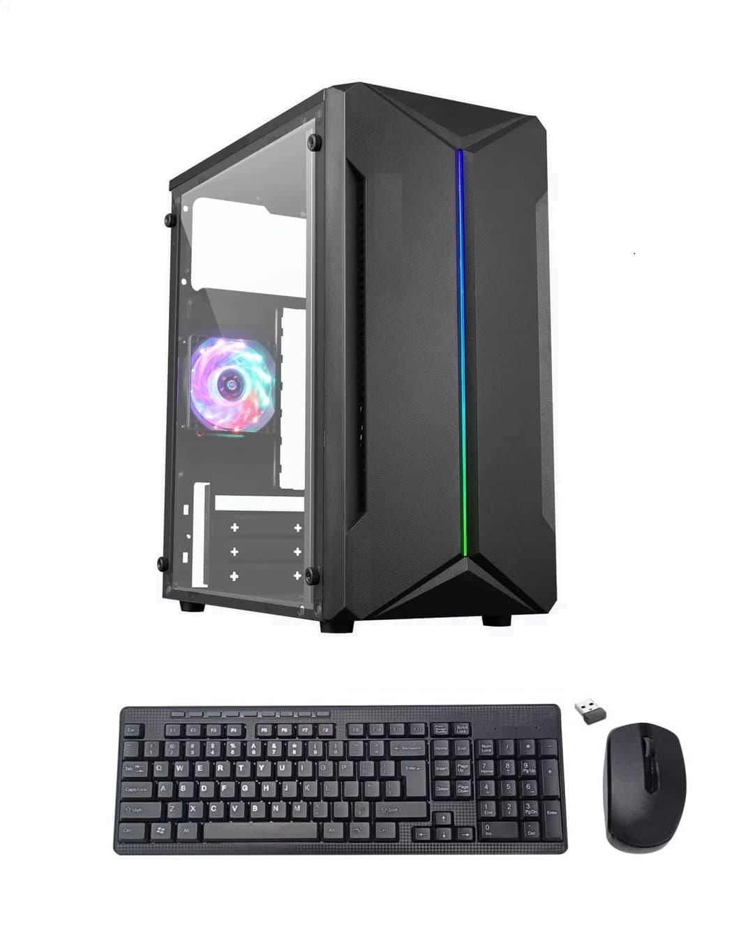 BitFry Gaming Pc Core I5 3470 Processor 4 Core|16Gb Ram 256Gb Nvme Ssd 1Tb Hdd|Gt 730 4Gb Graphic Card|Windows 10 Pro|Wi-Fi Ready Gaming Desktop Computer,Intel,Black