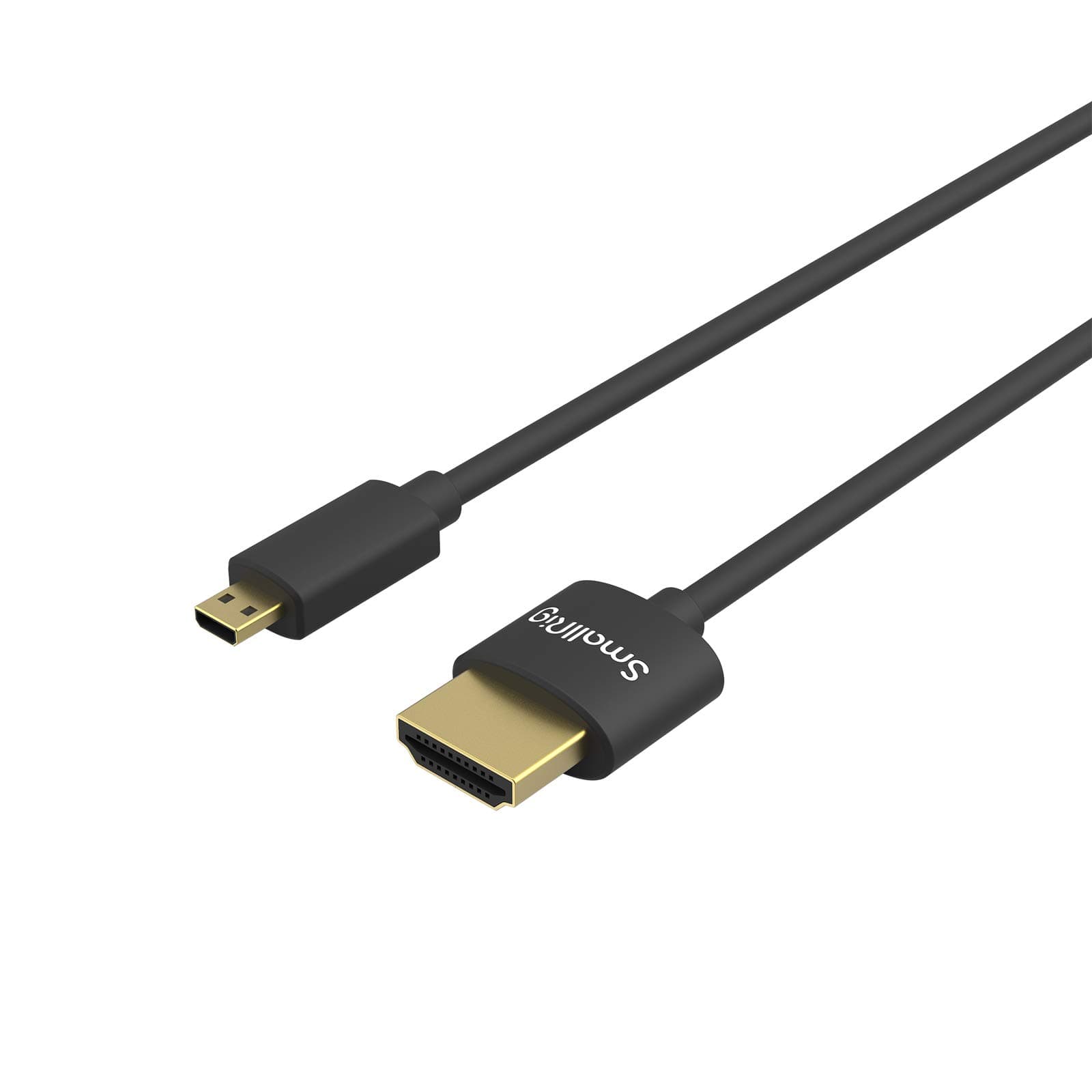 SmallRig Micro HDMI to HDMI Cable, Ultra Thin HDMI Cable 35cm/1.15Ft, Super Flexible Slim High Speed 4K 60Hz HDR HDMI 2.0, Compatible with GoPro Hero 7/6 / 5, for Sony A6600 / A6400-3042
