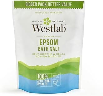 Westlab - Reviving Epsom Salt - 5kg Resealable Pouch - 100% Natural, Pure & Unscented Mineral Salts - Supports Sleep and Relieves Aching Muscles