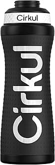 Cirkul22oz. Black Grip Stainless Steel Water Bottle & Sport Lid, Durable, Insulated, Protective Grip, Leakproof & Heavy Duty