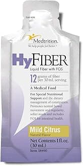 Medtrition HyFiber Daily Liquid Fiber for Regularity and Soft Stools, 12 Grams Soluble Fiber, 1 fl oz 25 Pack