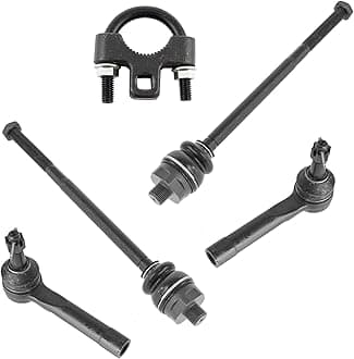 TRQ Inner & Outer Tie Rod 4pc Set Kit With Tool for 2002-2006 Cadillac Escalade / 1999-2006 Chevy-GMC 1500 Truck 4WD / 2000-2006 Chevy Tahoe / 2000-2006 GMC Yukon 1500