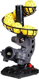 388PBH Pickleball Machine, 4 Adjustable Angles, Includes 9 Pickleballs, Powered by Power Bank/Battery, for Beginners