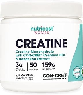 Creatine Monohydrate Powder for Women, Micronized, Unflavored, 50 Servings - Vegetarian, Non-GMO, Gluten Free