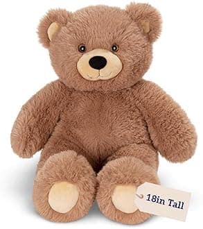 Vermont Teddy Bear 18 Inch Cuddly Soft Brown Bear | Soft Easter Teddy Bear Stuffed Animal | Cozy Plush for Sleeping | Romantic Gift Teddy Bear for Girlfriend | Crafted in the USA