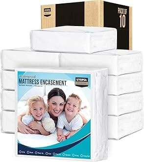 Utopia Bedding Zippered Mattress Encasement - Waterproof Mattress Protector (10, Queen)