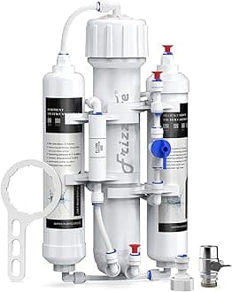 FRIZZLIFE Reverse Osmosis Water Filter System for Aquarium, Compact 3 Stage Tropical Fish, Discus, Marine, Compatible with 50,75 OR 100 GPD Membrane (50 GPD)