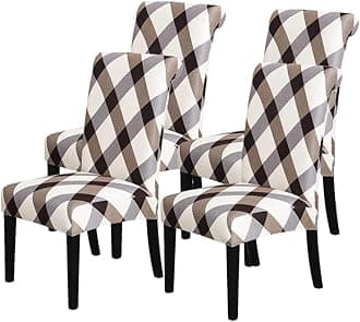 AAZEEM Dining Room Chair Covers Stretch Parsons Slipcovers | Elastic, Stretchable, Removable, Washable | Set of 4