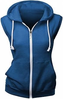 Womens Cotton Zip Up Hoodie Vest