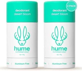 - Hume Supernatural Probiotic Roll‑On Deodorant, Aluminum‑Free & Plant‑Based, Gentle on Sensitive Skin, Quick‑Drying, Long‑Lasting Sweat & Odour Protection for Teens & Adults Desert Bloom - 2-Pack