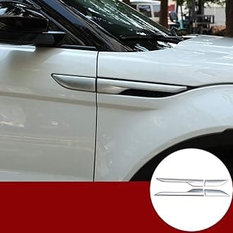 YIWANG ABS Chrome Side Door Fender Air Vent Outlet Trim for Land Rover Range Rover Evoque 2012-2018 Car Accessories (Matte Silver)