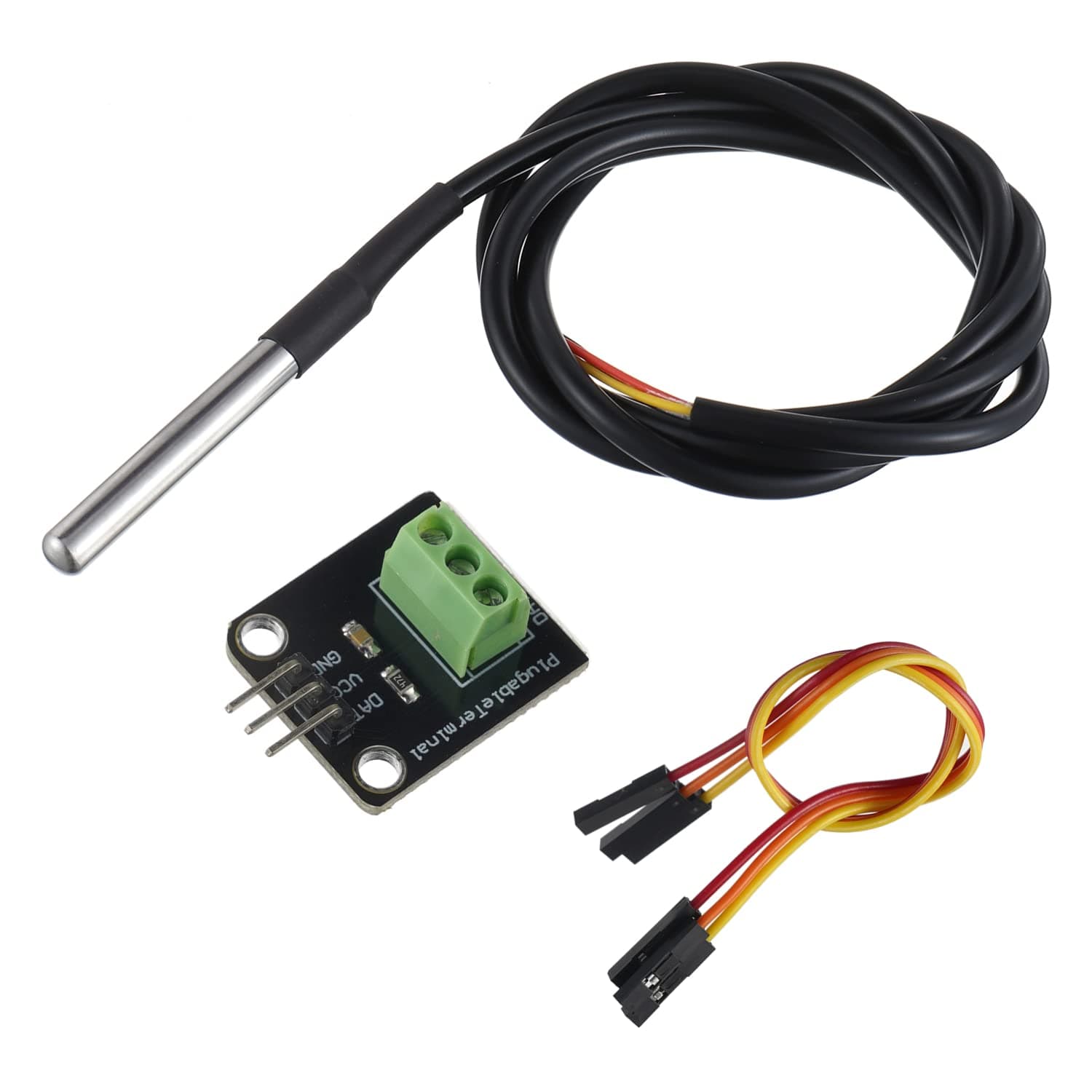 DS18B20 Temperature Sensor Module Kit with Waterproof Stainless Steel Probe for Raspberry Pi