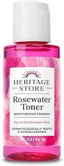 Rosewater Facial Toner w/Hyaluronic Acid | Tones, Refines Pores, Smooths Skin | Alcohol Free, Vegan (2 oz)