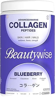 Advanced Marine Collagen Powder - 8000 MG Japanese Collagen Peptides |Skin,Hair & Nail Supplement Radiance|Glutathione,Resveratrol,Hyaluronic Acid & Vitamin|(Blueberry Flavour 200 grams)