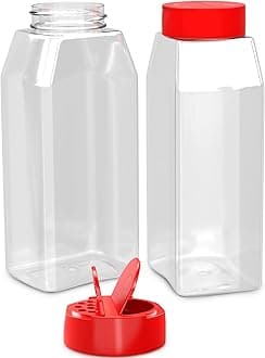 2Pcs Large Seasoning Containers with Wide Mouth for Easy Filling – 32 Oz Spice Containers with Dual Shake Airtight Lids for Spices | Transparent Seasoning Shaker, Durable & Odor-Resistant Spice Shaker