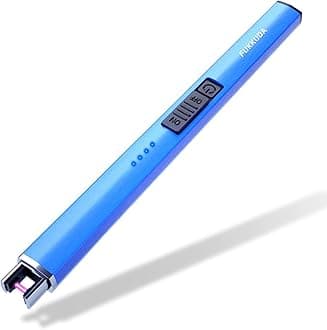 fukkuda Electric Candle Lighter Plasma Arc Lighters Windproof & Flameless with USB Rechargeable Battery Double Safety Switch (Sapphire Blue)