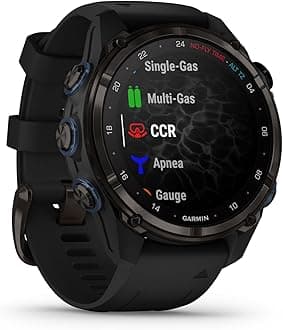 Wearable4U - Garmin Descent Mk3 & Mk3i 51 mm & 43 mm, Titanium Dive Computer - Extra-Long Strap | Up to 25 Days Battery Life, AMOLED Display, GPS Smartwatch & Gift Bundle (010-02753-10)