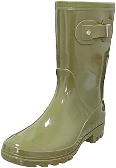 Women's Mid Calf Rain Boots Waterproof Fashion Garden Shoes Anti-slipping Rainboots For Women Comfortable Insole Light Rain Shoes