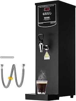 VEVOR Hot Water Dispenser, Commercial Water Boiler 1500W with 316 Stainless Steel Heating Tube, 50L/H Step-by-step Fast Heating Electric Water Warmer for Coffee Tea Restaurant Office, 15L