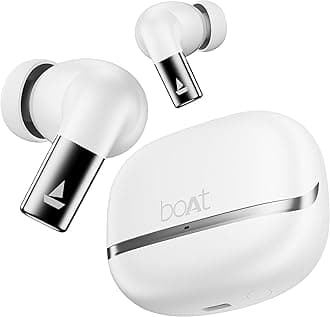 Boat Airdopes Ultra Pro, 100Hrs Battery, Dual Pairing, Spatial Audio,App Support, Fast Charge,4Mics ENx, v5.3 Bluetooth Earbuds, TWS Ear Buds Wireless Earphones with mic (Zinc White)