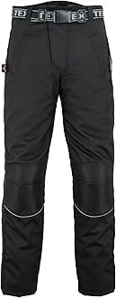Texpeed Mens Motorcycle Waterproof Overtrousers Motorbike Moped Scooter Rain Biker Pants With Black CE Armour (EN 1621-1) 42W / 30L