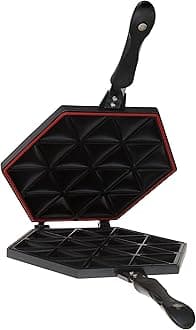 Royalford Samosa Maker RF10745 Double Sided, Non Stick Die Cast Aluminum with Bakelite Handle Highly Durable Silicone Sealing Ring Black Multicolor