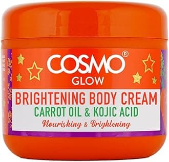 Cosmo Glow Skin Care Brightening Body Cream 300ml/10.1fl.oz, Nourishing, Brightening, Carrot Oil & Kojic Acid, Face & Body Cream, Long Lasting Hydration, Body Care, For Men & Women, All Skins Types