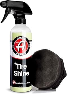 Adam's Tire Shine Combo - Spray Tire Dressing W/ SiO2 For Non Greasy Car Detailing | Use W/Tire Applicator After Tire Cleaner & Wheel Cleaner | Gives A Ceramic Coating Car Wax Like Tire Protection