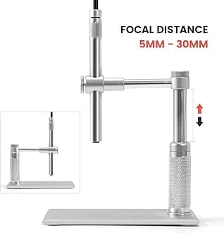 Andonstar A1 Digital USB Microscope with Metal Stand, CMOS Sensor 2 Million Pixels, 1-500 Times, Camera&Video Microscope for Coin, Jewelry, PCB Repairing, Windows mac Compatible, 8 Built-in LED Light