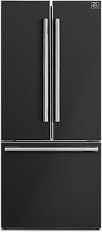 FORNO Espresso Gallipoli 30 inch French Door Black Refrigerator 17.5 cu. ft. with Ice Maker