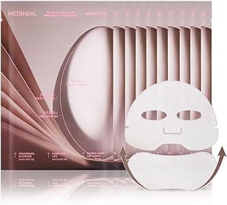 Retinol Collagen Ampoule Lifting Mask (10 Counts) for Anti-Aging - Helps Reduce Fine Lines & Wrinkles, and Smoothens Skin