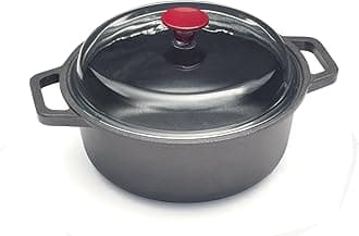 RISOLI Vinum Non-Stick Casserole Dish Diameter 24 cm with Glass Lid Recycled Cast Aluminium No Induction Made in Italy