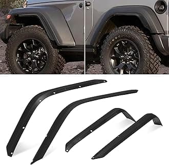 FieryRed Fenders Front & Rear Fenders Compatible with 2007–2018 Jeep Wrangler JK and JKU Lower Wheel Eyebrow, Off-Road Wheel Flares Liner Set 4 PCS