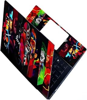 Full Panel Laptop Skin Stickers Bubble-Free HD Quality Sticker for Laptops Upto 15.6" (Dustproof|Waterproof|Scratchproof|Reusable) - Superhero FL