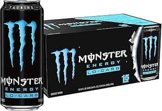Monster EnergyLo-Carb Monster, Low Carb Energy Drink, 16 Ounce (Pack of 15)