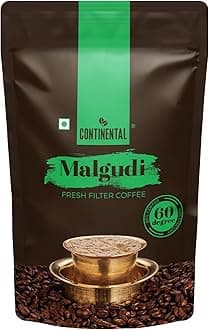 Continental Malgudi Filter Coffee Powder | 200gm Pouch | 53% Coffee - 47% Chicory | Traditional South Indian Filter Coffee Powder | Locks Real Aroma | Freshly Roasted Ground Coffee Powder