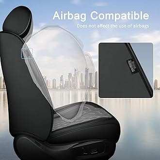 IKABEVEM Full Set Car Seat Covers Fit for Mitsubishi Eclipse Cross 2018-2025 2026 Faux Leather Seat Cushion 2 Rows 5 Seats Waterproof Anti-Slip Automotive Interior Accessories (Black & Grey)