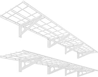 12-inch-by-72-inch Wall Shelf Garage Storage Rack Wall Mounted Floating Shelves,1x6ft,White, 2-Pack, Classic Series