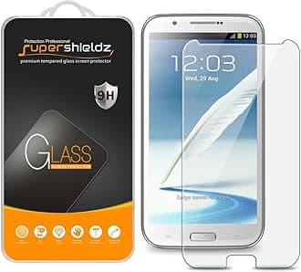 (2 Pack) Designed for Samsung Galaxy Note 2 (N7100) Tempered Glass Screen Protector, Anti Scratch, Bubble Free