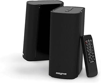 T100 2.0 Compact Hi-Fi Speakers, up to 80W Peak Power with Bluetooth 5.0, Optical-in, AUX-in, Wide Soundstage and Audio Clarity with Bass Control for Computers and Laptops (Black)