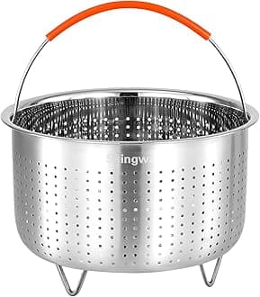 Steamer Basket for Instant Pot, Stainless Steel Vegetable Steamer Basket Insert for Pots (6qt)