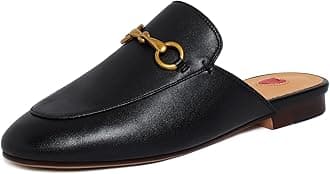 Women's Mules Low Heel Flats Leather Slip On Backless Sandals for Girls Lady Work Slides